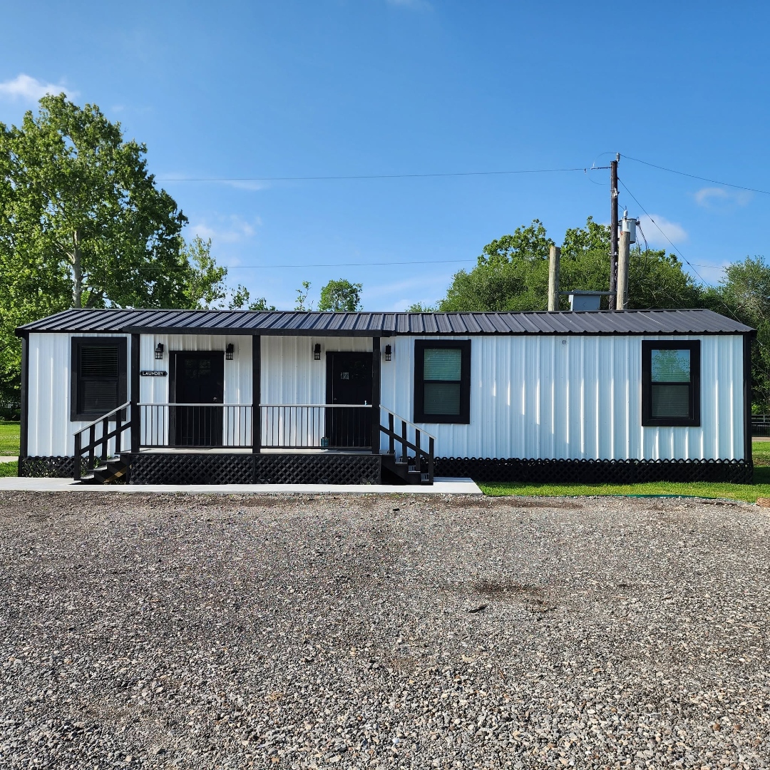 Exterior of the on-site laundry building